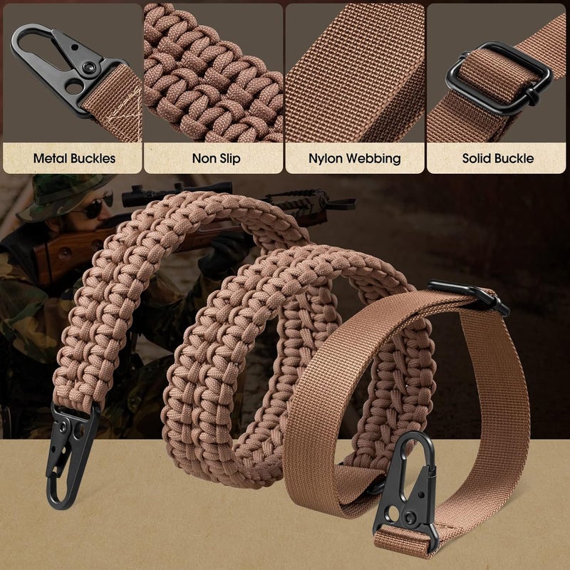VVAAGG 2 Point QD Sling Adjustable 550 Paracord Sling with Metal Hook and QD Sling Swivels for Hunting - Image 2